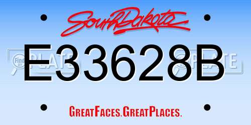 E33628B South Dakota License Plate