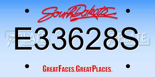 E33628S South Dakota License Plate