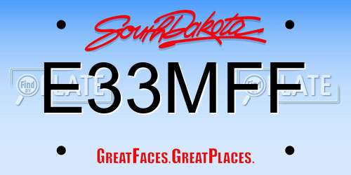 E33MFF South Dakota License Plate