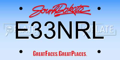 E33NRL South Dakota License Plate