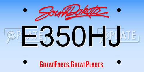 E350HJ South Dakota License Plate