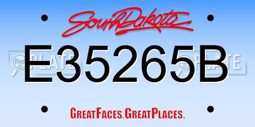 E35265B South Dakota License Plate
