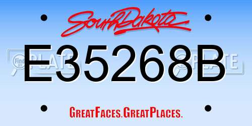 E35268B South Dakota License Plate