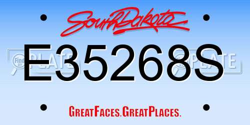 E35268S South Dakota License Plate