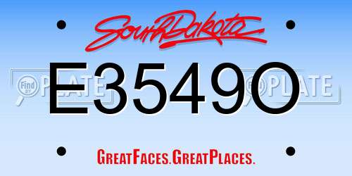 E3549O South Dakota License Plate