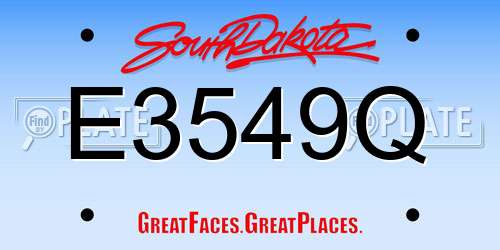 E3549Q South Dakota License Plate