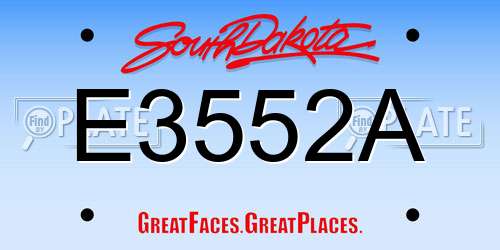 E3552A South Dakota License Plate