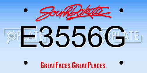 E3556G South Dakota License Plate