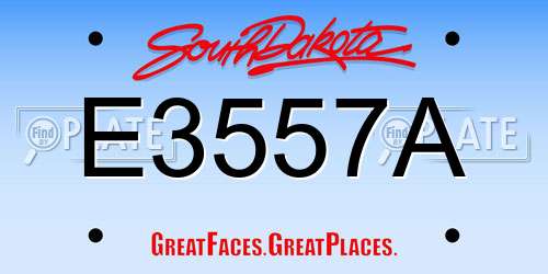 E3557A South Dakota License Plate