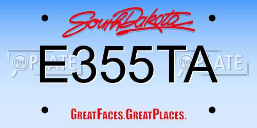E355TA South Dakota License Plate