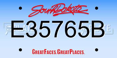E35765B South Dakota License Plate