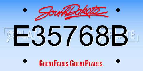 E35768B South Dakota License Plate