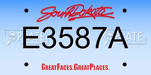 E3587A South Dakota License Plate