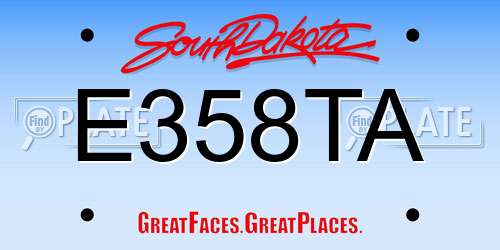 E358TA South Dakota License Plate