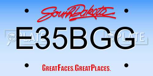 E35BGG South Dakota License Plate