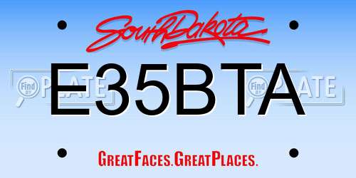 E35BTA South Dakota License Plate