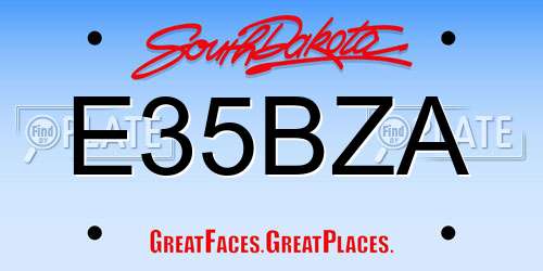 E35BZA South Dakota License Plate