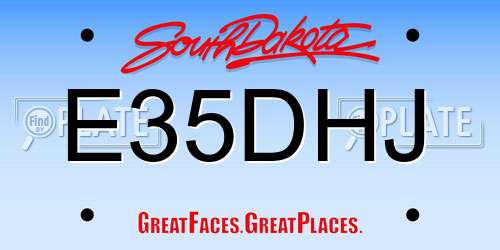 E35DHJ South Dakota License Plate