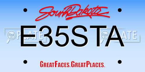 E35STA South Dakota License Plate