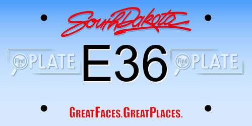 E36 South Dakota License Plate