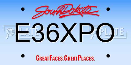 E36XPO South Dakota License Plate