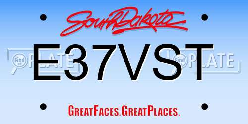 E37VST South Dakota License Plate