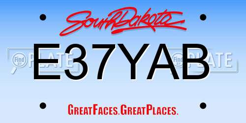 E37YAB South Dakota License Plate