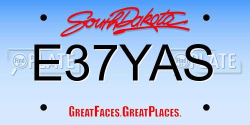 E37YAS South Dakota License Plate