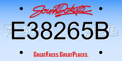 E38265B South Dakota License Plate