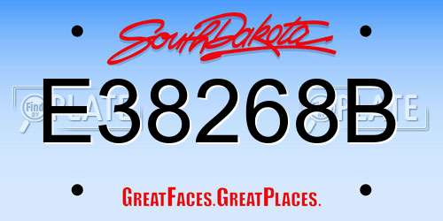 E38268B South Dakota License Plate
