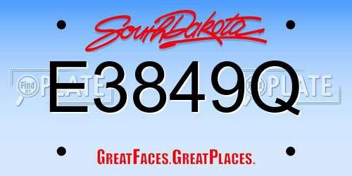 E3849Q South Dakota License Plate