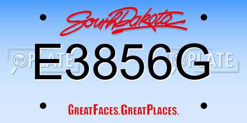 E3856G South Dakota License Plate