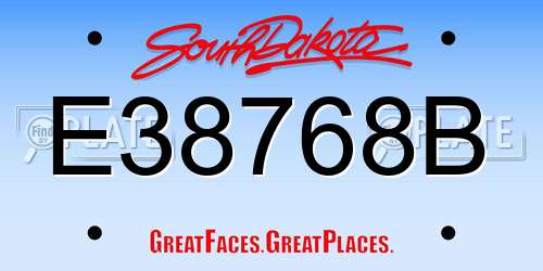 E38768B South Dakota License Plate