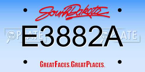 E3882A South Dakota License Plate