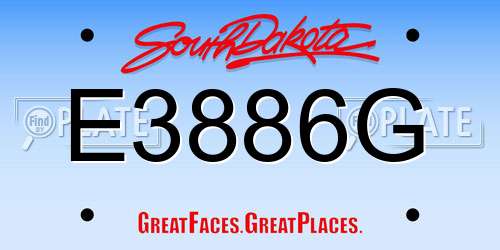 E3886G South Dakota License Plate