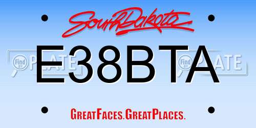 E38BTA South Dakota License Plate