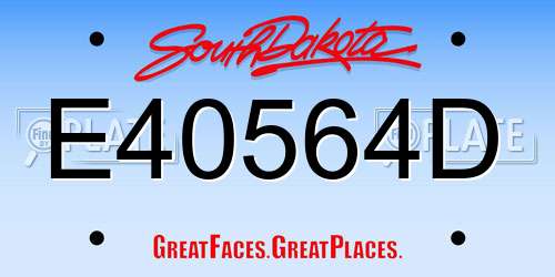 E40564D South Dakota License Plate
