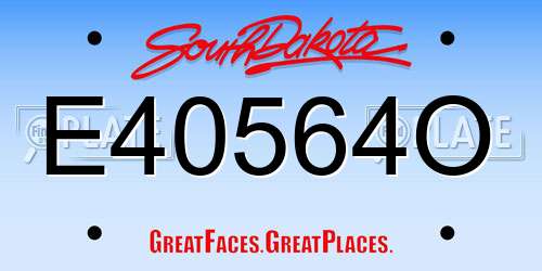 E40564O South Dakota License Plate