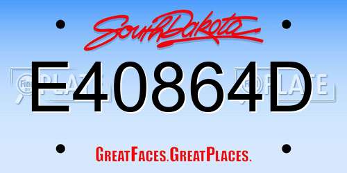 E40864D South Dakota License Plate