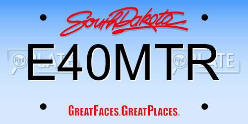 E40MTR South Dakota License Plate
