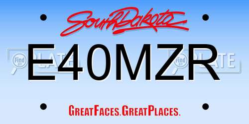 E40MZR South Dakota License Plate