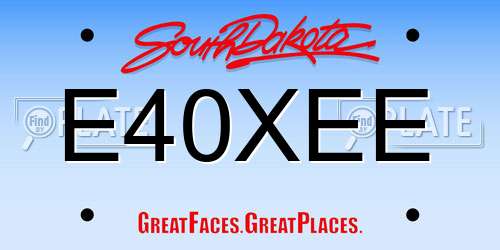 E40XEE South Dakota License Plate