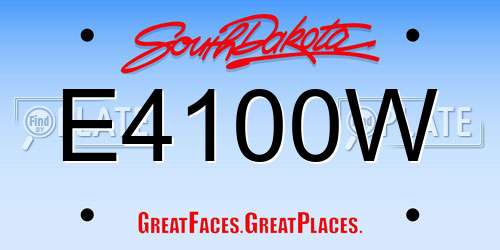 E4100W South Dakota License Plate