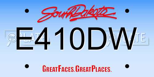 E410DW South Dakota License Plate