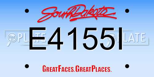 E4155I South Dakota License Plate
