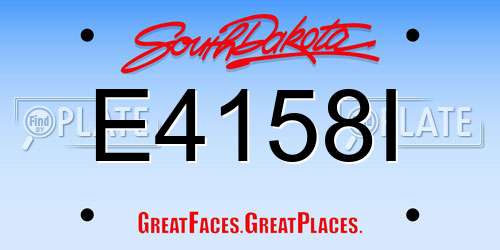 E4158I South Dakota License Plate