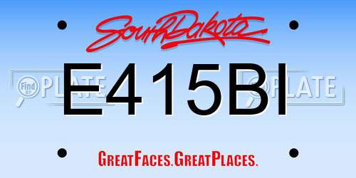 E415BI South Dakota License Plate