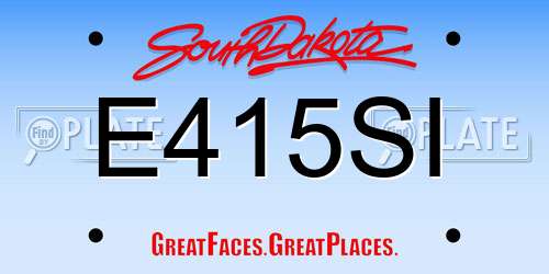 E415SI South Dakota License Plate