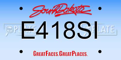E418SI South Dakota License Plate