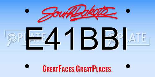 E41BBI South Dakota License Plate